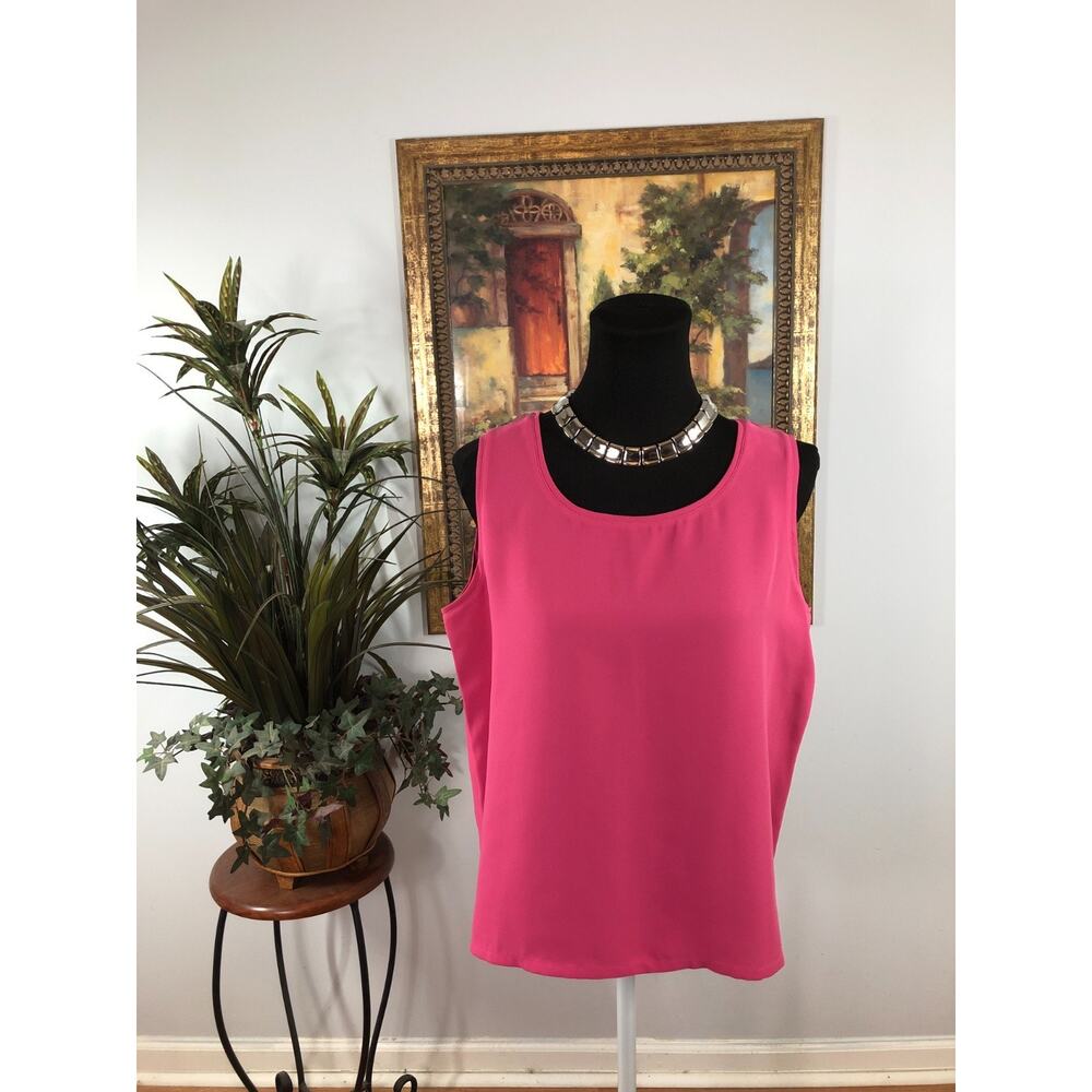 Cold Water Creek 2 Piece Blazer & Vest Women's Size 12 Black Magenta Barbiecore - Picture 2 of 9
